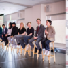 3MT Participant Panel discussion; Dean Tobin with first place winner Angela Rocchi