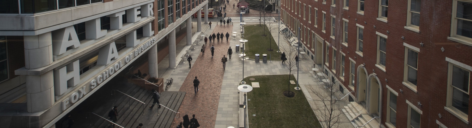 View of Alter Hall and Polett Walk at Temple University Main Campus.